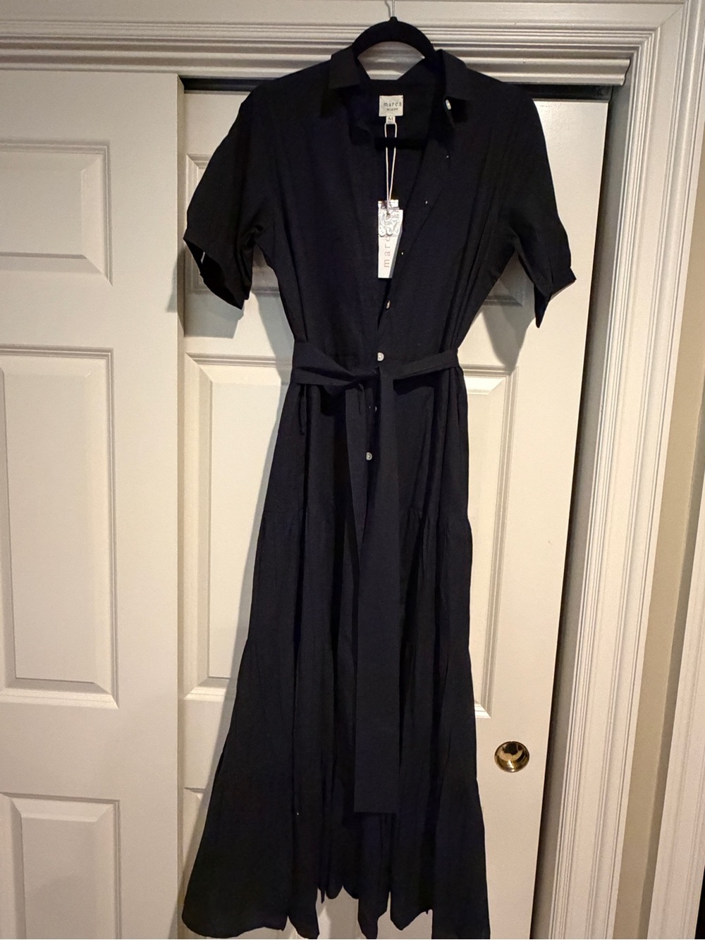 Marea Women’s Maxi Shirt Dress with Tie Belt